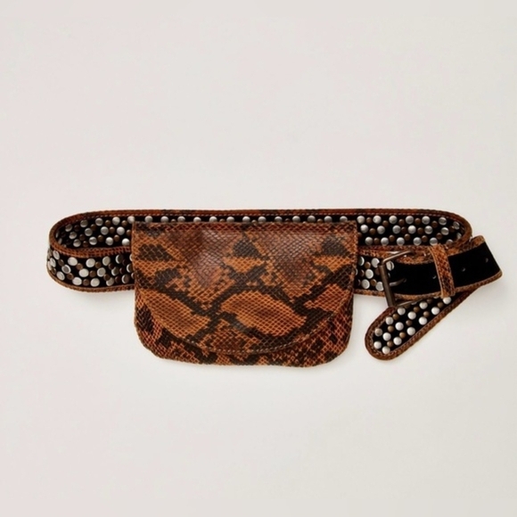 Free People Animal Instinct Snake Print Belt Bag - Brown and Black - Picture 6 of 6